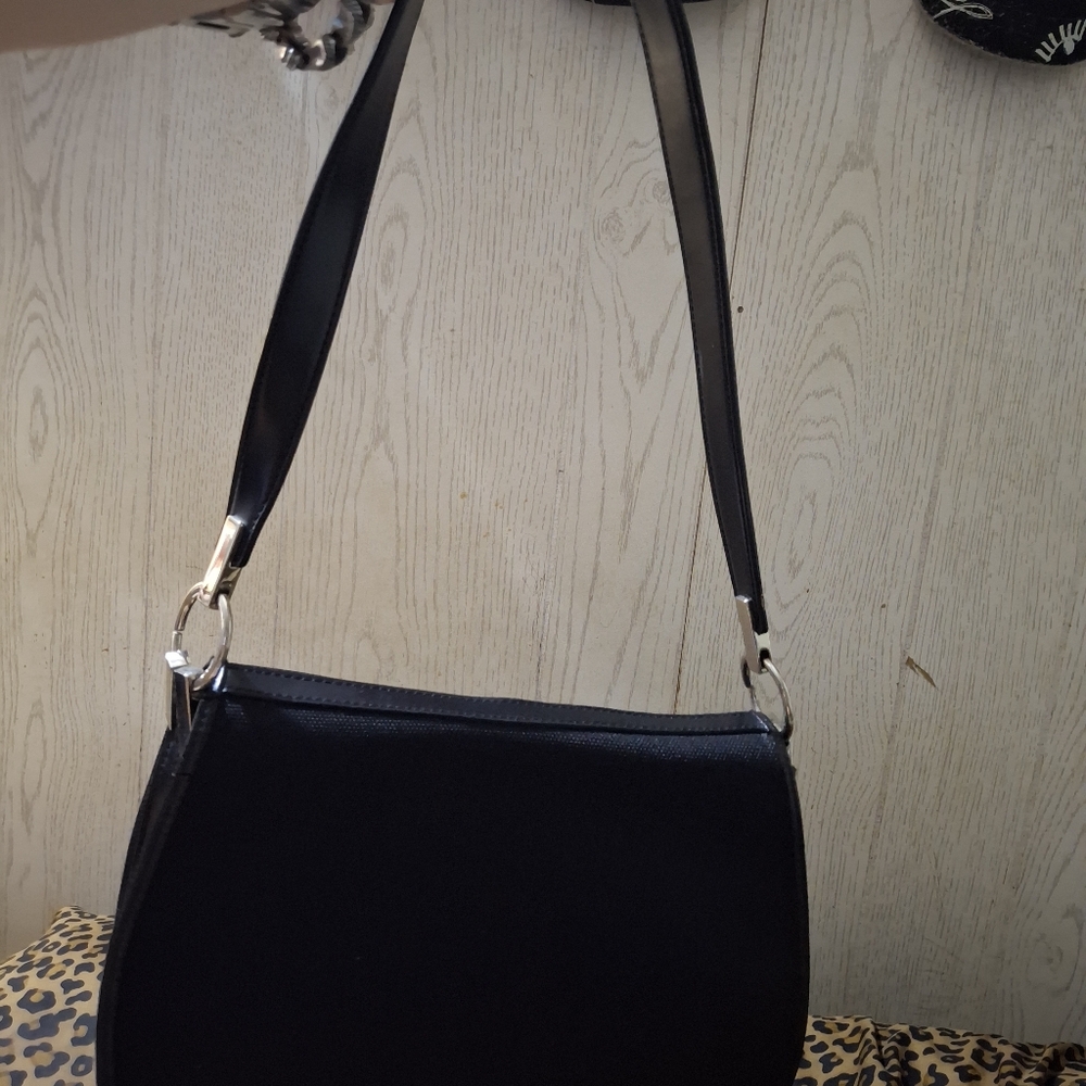 CITY DKNY Black Shoulder Bag. Silver Hardware!
